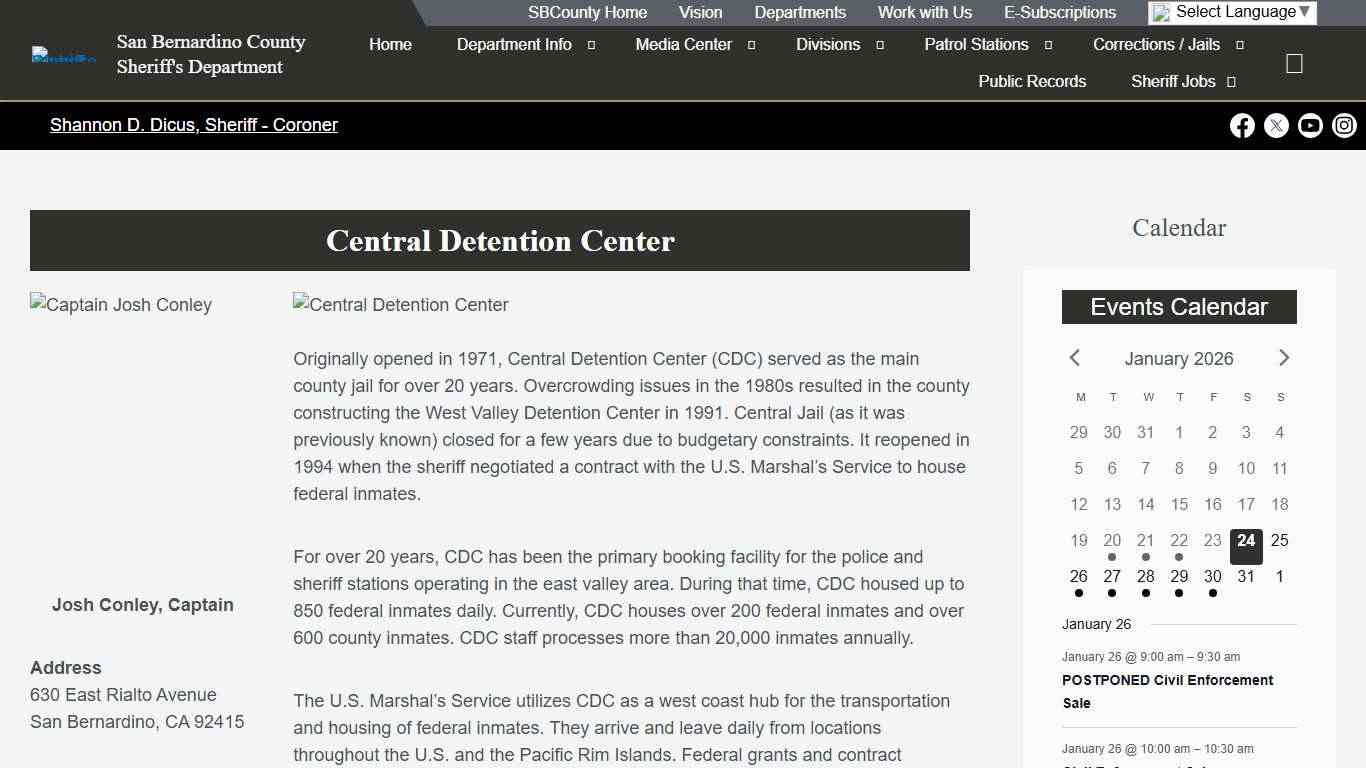 Central Detention Center – San Bernardino County Sheriff's Department